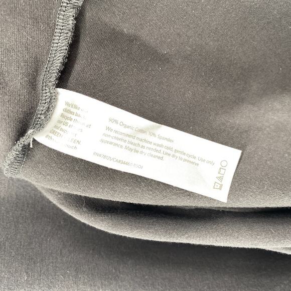 EILEEN FISHER Dress M Stretch Organic Cotton Jersey Short Sleeve Gray USA - Picture 10 of 14